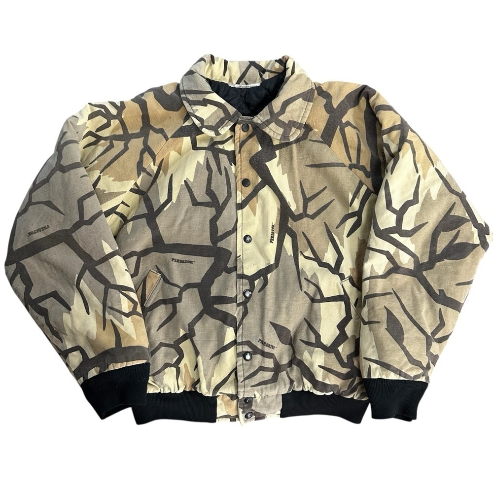 VTG 90s Predator Camouflage Deer Hunting Jacket Coat Size XL Camo MADE in USA